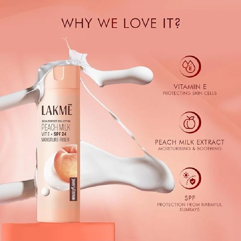 Lakme Peach Milk Moisturizer SPF 24 Sunscreen Lotion, 120 ml-5.webp